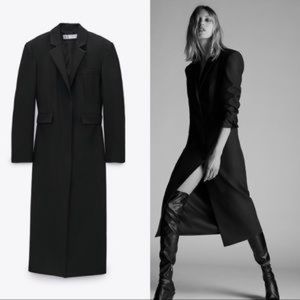 ZARA • Long Black Tailored Blazer Coat Dress